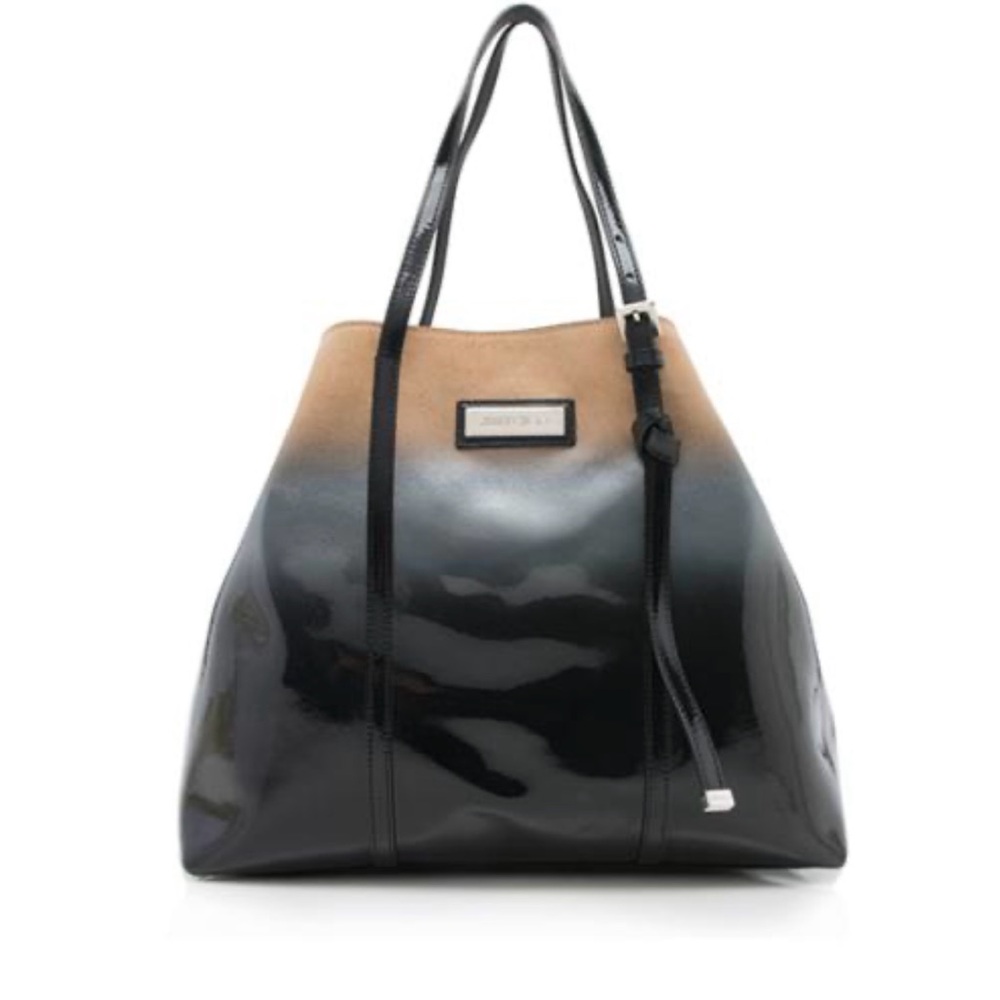Jimmy Choo Suede Patent Leather Ombre Sasha Tote